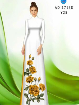 Vải Áo Dài Hoa Hồng AD 17138
