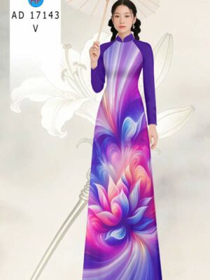 Vải Áo Dài Hoa In 3D AD 17143