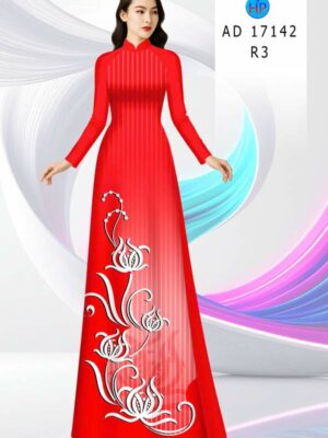 Vải Áo Dài Hoa In 3D AD 17142