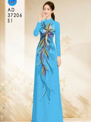 Vải Áo Dài Hoa In 3D AD 37206