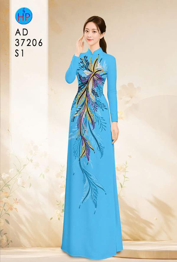 Vải Áo Dài Hoa In 3D AD 37206