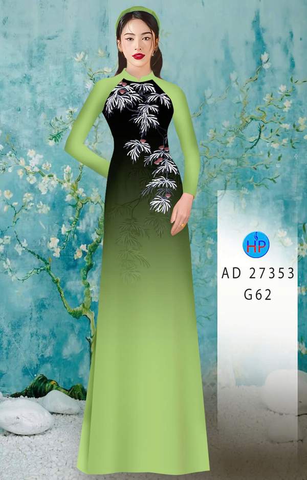 Vải Áo Dài Hoa In 3D AD 27353