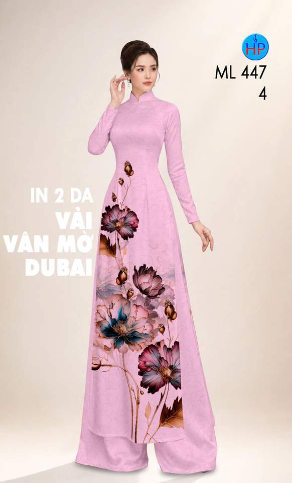 Vải Áo Dài Hoa In 4D AD ML447
