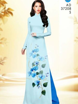 Vải Áo Dài Hoa In 3D AD 37208
