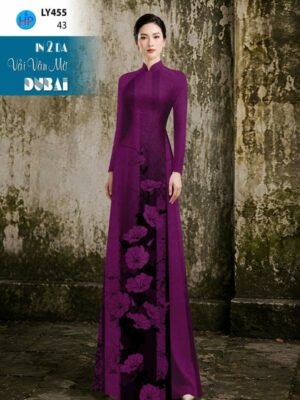 Vải Áo Dài Hoa In 4D AD LY455