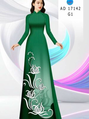 Vải Áo Dài Hoa In 3D AD 17142