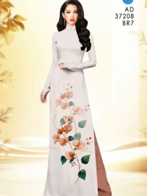 Vải Áo Dài Hoa In 3D AD 37208