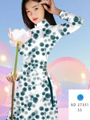 Vải Áo Dài Hoa In 3D AD 27351