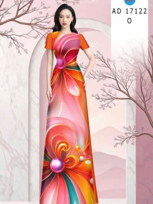 Vải Áo Dài Hoa In 3D AD 17122