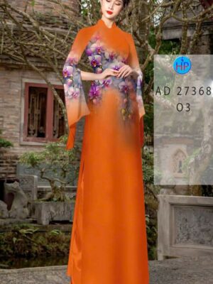 Vải Áo Dài Hoa In 3D AD 27368