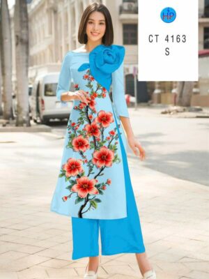 Vải Áo Dài Hoa In 3D AD CT4163