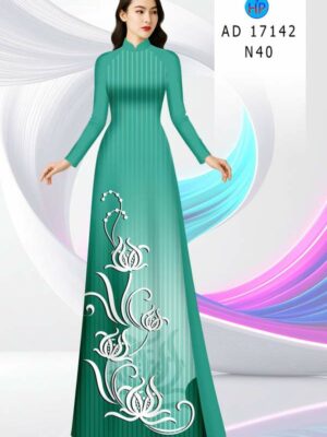 Vải Áo Dài Hoa In 3D AD 17142