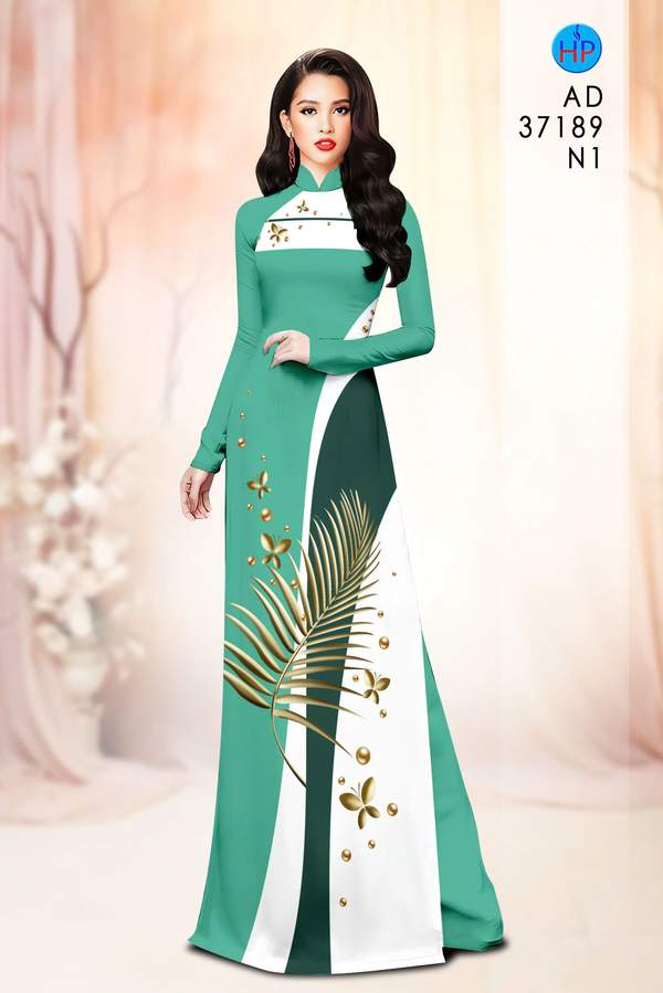 Vải Áo Dài Hoa In 3D AD 37189